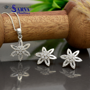 Ensemble de bijoux en argent sterling 925 avec moissanite de luxe, collier et boucles d'oreilles pour femmes, cadeau de mariage pour femmes - Product Image 3