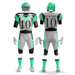 Conjunto de Pantalones y Camiseta de Fútbol Americano de Corte Atlético con Estampado Personalizado, Tela Ligera y Acolchado - Product Image 3