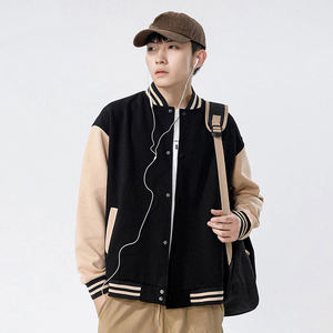 Blouson universitaire vintage d'hiver, couleur unie, style urbain, grande taille, utilitaire, motif en viscose - Product Image 4