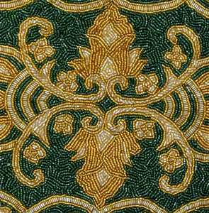 Handmade Customized Luxury Eco-Friendly Fabric <b>Table</b> <b>Runner</b> <b>Green</b> Gold Classic Embroidered Design Mats Pad - Product Image 3