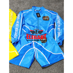 Windbreaker Nylon Shorts set <b>tracksuits</b> for men mesh lining Summer 2-Piece Nylon jacket shorts windbreaker <b>tracksuits</b> for men - Product Image 3