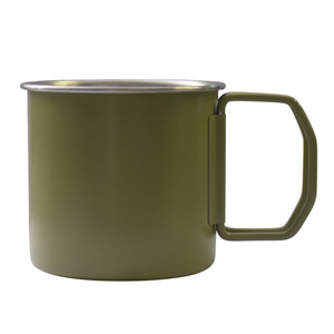 Tasse de camping décontractée en acier inoxydable 04, tasse industrielle d'extérieur Feng Shui, tasse à café et à bière avec poignée pliable - Product Image 1