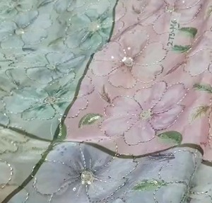 Premium <b>Fabric</b> With Beads Embroidery Work 65 GSM 44 Inch Width Designer Ethnic Material For Boutique Wear 25 Meters - Product Image 1