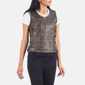 Chaleco de Cuero para Motociclista, Diseño Básico 2026, Ropa de Moda para Mujer, Hecho a Medida, Chaleco de Cuero de Invierno de Alta Calidad - Product Image 2