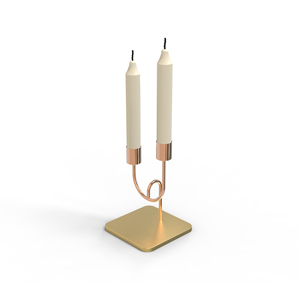 <b>Black</b> Silver Iron <b>Candlestick</b> Holder with Square Base Design for Home Decoration - Product Image 6