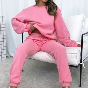 Ensemble sweat-shirt et pantalon en modal pour femme, style vintage uni, idéal pour les promenades nocturnes et les dîners romantiques - Product Image 4