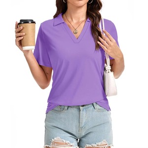 Custom Slim Fit <b>Women</b> <b>Polo</b> <b>Shirt</b> Cotton Short Sleeve Turn Down Collar Breathable Golf Tennis Work Casual Sportwear Apparel - Product Image 1
