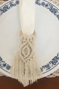 Salvamanteles y Anillo para Servilletas de Macramé Hechos a Mano, Decoración de Mesa Estilo Boho - Product Image 2