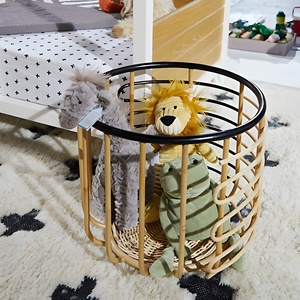Cesto para la ropa sucia negro, cestas de almacenamiento de ratán natural, organizador para el hogar de la más alta calidad - Product Image 4