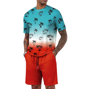 High Quality Men's Casual Two-Piece <b>Set</b> Solid Pattern Short Sleeve T-Shirt and Shorts Plus Size Clothing-Wholesale - Product Image 2