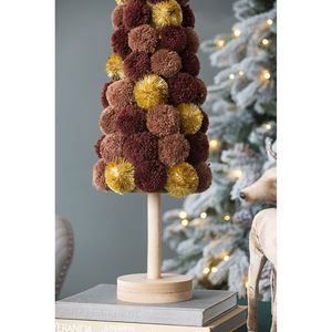Decorazione Natalizia da Tavolo a Forma di Albero Alto 22x22x80 cm, Elegante Decorazione da Tavolo Ispirata al Caffè per le Festività - Product Image 5
