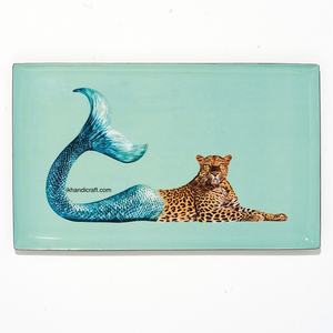 จานเสิร์ฟทรงสี่เหลี่ยมผืนผ้าเคลือบโลหะทันสมัย ความต้องการสูง ใช้งานได้หลากหลาย แขวนได้ เคลื่อนย้ายได้ ปลอดภัยสำหรับเครื่องล้างจาน เป็นมิตรกับสิ่งแวดล้อม ปราศจากสาร BPA - Product Image 1