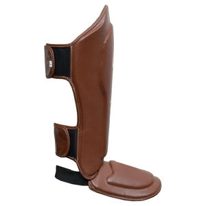 Protège-tibias en cuir PU personnalisé avec logo pour l'entraînement de boxe et arts martiaux – Équipement de boxe pour l'entraînement - Product Image 3