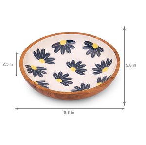 Cuenco de madera esmaltado con diseño floral, de forma redonda, muy demandado, personalizable con impresión en madera esmaltada - Product Image 4
