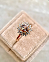 Bague de fiançailles fantaisie en Moissanite ronde taille brillant 1,65 carat, plaquée rhodium, monture à griffes en or rose Christian