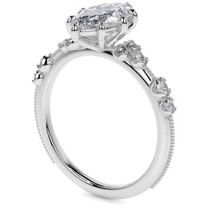 Marquise Cut Moissanite <b>Ring</b> 925 Sterling <b>Silver</b> White Gold Plated <b>Solitaire</b> Engagement Promise Wedding Party Luxury Jewelry - Product Image 2