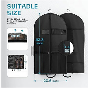 Bolsa Premium para Ropa Lista para Guardar en Armario, para Trajes, Camisas, Abrigos, Vestidos, Fácil de Transportar, para Viajes, Hogar, Hotel, Oficina - Product Image 3