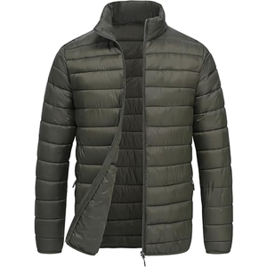 Veste matelassée d'hiver de qualité supérieure unisexe, veste à capuche brillante matelassée avec col montant, 100% nylon, imperméable et coupe-vent - Product Image 6