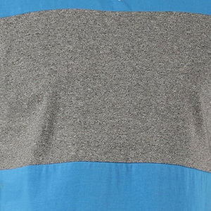 เสื้อยืดคอกลมแขนสั้นผู้ชาย สีน้ำเงินเทา ลายบล็อกสี ทรงปกติ สไตล์ลำลอง ผ้าถัก - Product Image 6