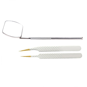 High Quality Personalized Lighted Stainless Steel Foldable Right-Hand Desktop Cosmetic Eyelash Mirror Excellent Style Long Lash - Product Image 4