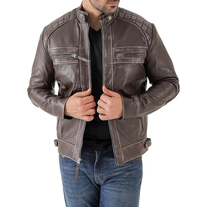 Nuevas llegadas, precio al por mayor, chaqueta de cuero para hombre de alta calidad, diseño OEM, corte ajustado, elegante, a bajo precio. - Product Image 4