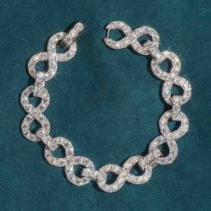 Luxury Diamond Chain <b>Bracelet</b> Round Brilliant Cut Bezel Setting Geometric Link Unisex Party Jewelry - Product Image 4