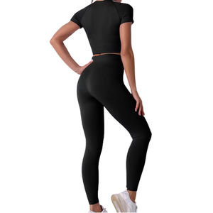 Ensemble de yoga personnalisé OEM en gros pour femmes : soutien-gorge de sport athlétique et leggings taille haute sublimés – Vêtements de fitness pour femme - Product Image 1