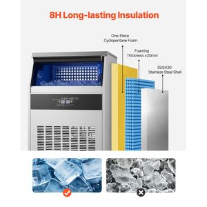 Attrezzatura di Refrigerazione per Cucine Commerciali, Macchina per Ghiaccio Indipendente da 265 libbre/24H, 108 Cubetti di Ghiaccio in 15 Minuti, 66 libbre (Grande) - Product Image 5
