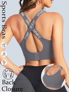 Soutien-gorge de sport sans couture pour femme avec dos torsadé |   Haut court de sport à nœuds entrelacés |   Vêtements de sport en nylon et élasthanne à haute élasticité - Product Image 5