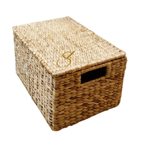 Woven <b>Water</b> Hyacinth Baskets with Lids – Storage <b>Containers</b> - Product Image 2