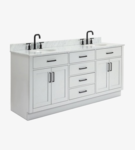 Meuble-lavabo de salle de bain Timothy de 73 pouces, double vasque, directement de l'usine, seulement 5 options de finition, vente en gros, usine du Vietnam - Product Image 2