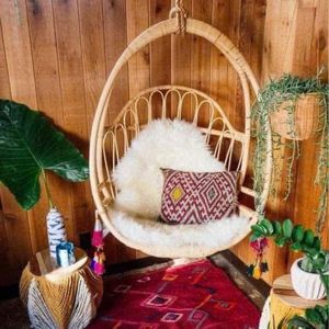Basket Hanging Chair Rattan <b>Swing</b> Chair Indoor Outdoor Hanging Chair with Cushion Eco Friendly Patio Furniture Garden Chair - Product Image 1