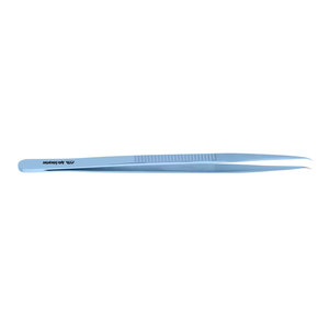 Pinces de précision de style bijoutier pour instruments médicaux # 3 pointes incurvées de 0,3 mm avec revêtement TC, manche plat en titane, 7 pouces (18 cm) - Product Image 3