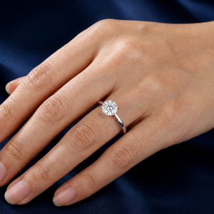 Anillo de Compromiso Solitario con Diamante Cultivado en Laboratorio, Corte Redondo, Oro Blanco, Anillo de Promesa Minimalista, Joyería Fina Clásica para Novia, Regalo - Product Image 2