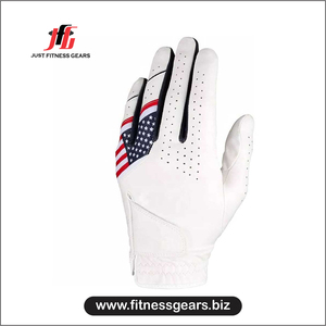 Gant de golf en peau de mouton, design drapeau américain, main droite, antidérapant, sangle de poignet réglable, poignées légères, fermeture auto-agrippante, unisexe - Product Image 1
