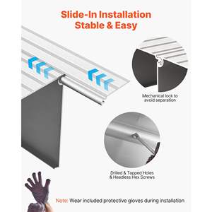 Rampe de seuil de porte en alliage d'aluminium de 6 pouces de hauteur, capacité de charge de 800 livres pour fauteuils roulants, fauteuils électriques, déambulateurs, rollators, usage domestique - Product Image 5