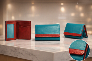 WRIZA Luxury Business Unisex Genuine Leather RFID Blocking Short <b>Wallet</b> High Quality Card Holder Fashion Polyester Portable <b>Red</b> - Product Image 6