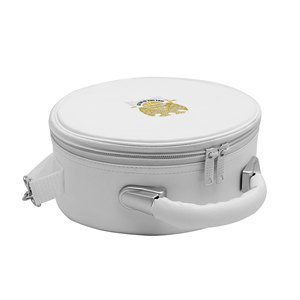 Estuche Masónico Blanco con Bordado Dorado y Blanco de la 32ª Orden de la Hermandad de la Cruz de Águila, con Cierre de Cremallera, Ligero - Product Image 1