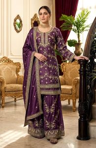 Ensemble de costume Sharara Designer Rangoli Crush avec dupatta, broderie lourde, tenue ethnique pour mariage et fête pour femmes, look premium - Product Image 6