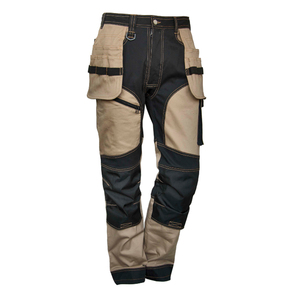 Men <b>Work</b> <b>Pants</b> Polyester Abrasion Resistance Multi Pocket Utility Trousers <b>Black</b> Gray - Product Image 5