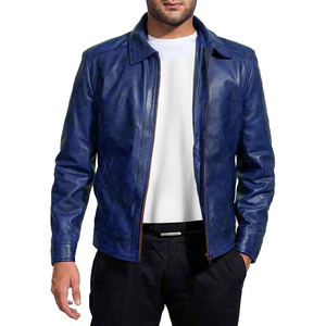 Chaqueta Clásica de Invierno para Hombre, Hecha a Medida, de Cuero Genuino de la Mejor Calidad, Corte Ajustado, con Logotipo Frontal, Impermeable y Resistente al Viento - Product Image 1