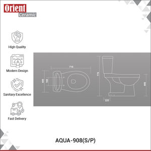 WC moderne en céramique blanche, design de luxe, de qualité supérieure, à poser au sol, deux pièces, vendu dans le monde entier - Product Image 3