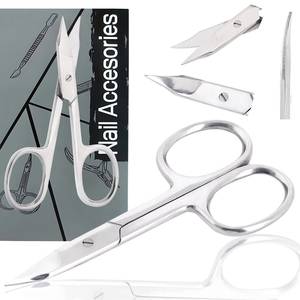 Ciseaux à manucure en acier inoxydable, lame tranchante, manche rond, outil durable pour le soin des ongles des adultes, soin des cuticules, nail art, nouveau design - Product Image 6