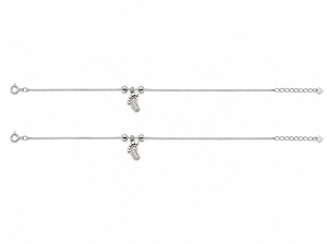 Tobillera de Plata de Ley 925 con Dije de Pie de Bebé para Mujer, Diseño Colgante de Circonita Cúbica de Alto Brillo, Uso Diario, Fiesta en la Playa, Aniversario - Product Image 5