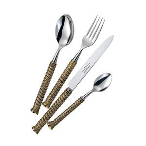 Ensemble de couverts de luxe durables en acier inoxydable de qualité supérieure, finition miroir, argenté, design moderne, pour la maison, l'hôtel, la restauration - Product Image 4