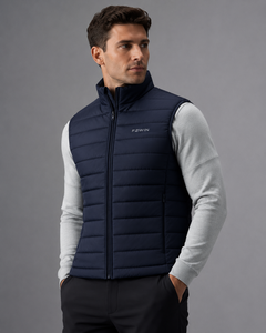 F2WIN Men's <b>Black</b> Quilted <b>Vest</b> Stand Collar Zipper Closure Breathable Quick Dry Windproof Winter Outerwear Casual Style Solid - Product Image 6
