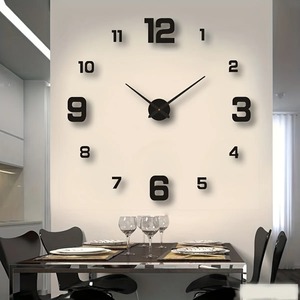 Modern Acrylic <b>Wall</b> <b>Clock</b> <b>3D</b> Numbers Analog Quartz Design for Living Room Decor At Best Price - Product Image 3