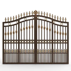 Elegant Decorative Iron Main Gate With Ornamental Metal Design Luxury Double Door Residential Entrance Security Gate - Product Image 2