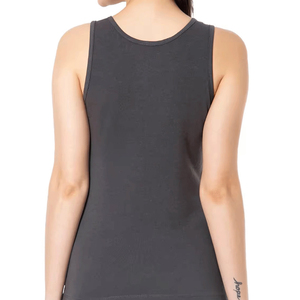 Women's Solid Color Scoop <b>Neck</b> Knitted Tank Top Breathable Casual Sleeveless Vest Regular Length 100% Polyester - Product Image 4