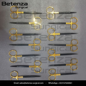 Ciseaux Iris TC revêtus de noir 23 cm, manche droit en or CVD, manuels pour ORL et chirurgie plastique - Product Image 5